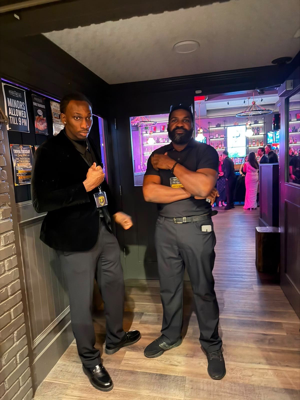 Sierra 13 Security guards stationed at a venue entrance